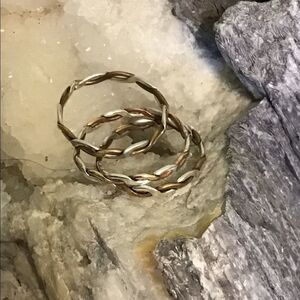 Minimalist Sterling Silver & Brass Ring, Handmade, NEW